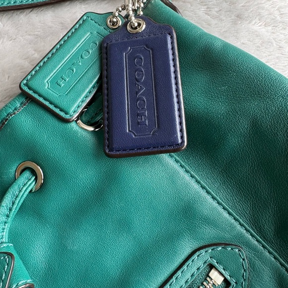 Coach Daisy Teal Leather Shoulder Bag - Picture 14 of 15